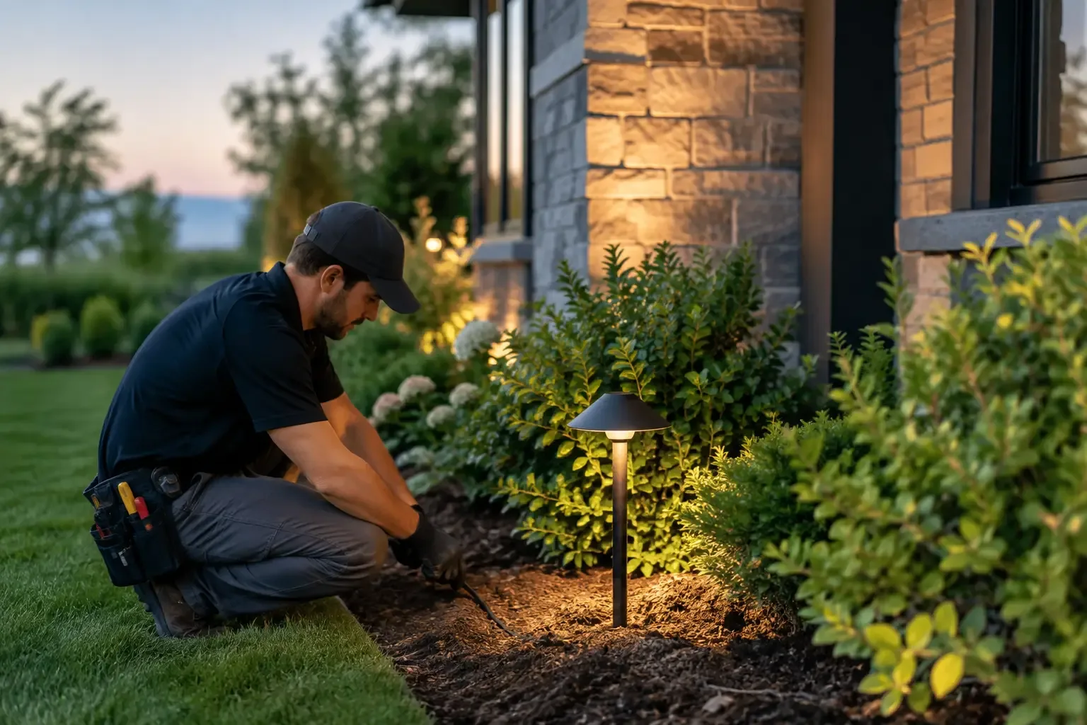 Featured image for Hidden Wire Outdoor Lighting Installation